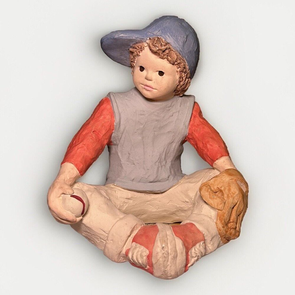 Sneaker Kids Pitching Ace Baseball Boy Sculpture Daze Mortensen Austin Prod 1986